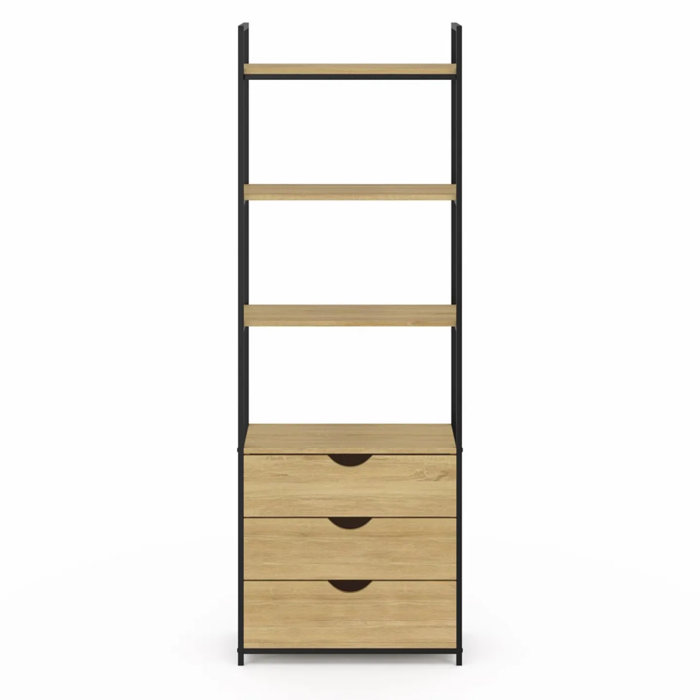 Bibliothèque industrielle 4 niveaux 3 tiroirs*IDMarket New