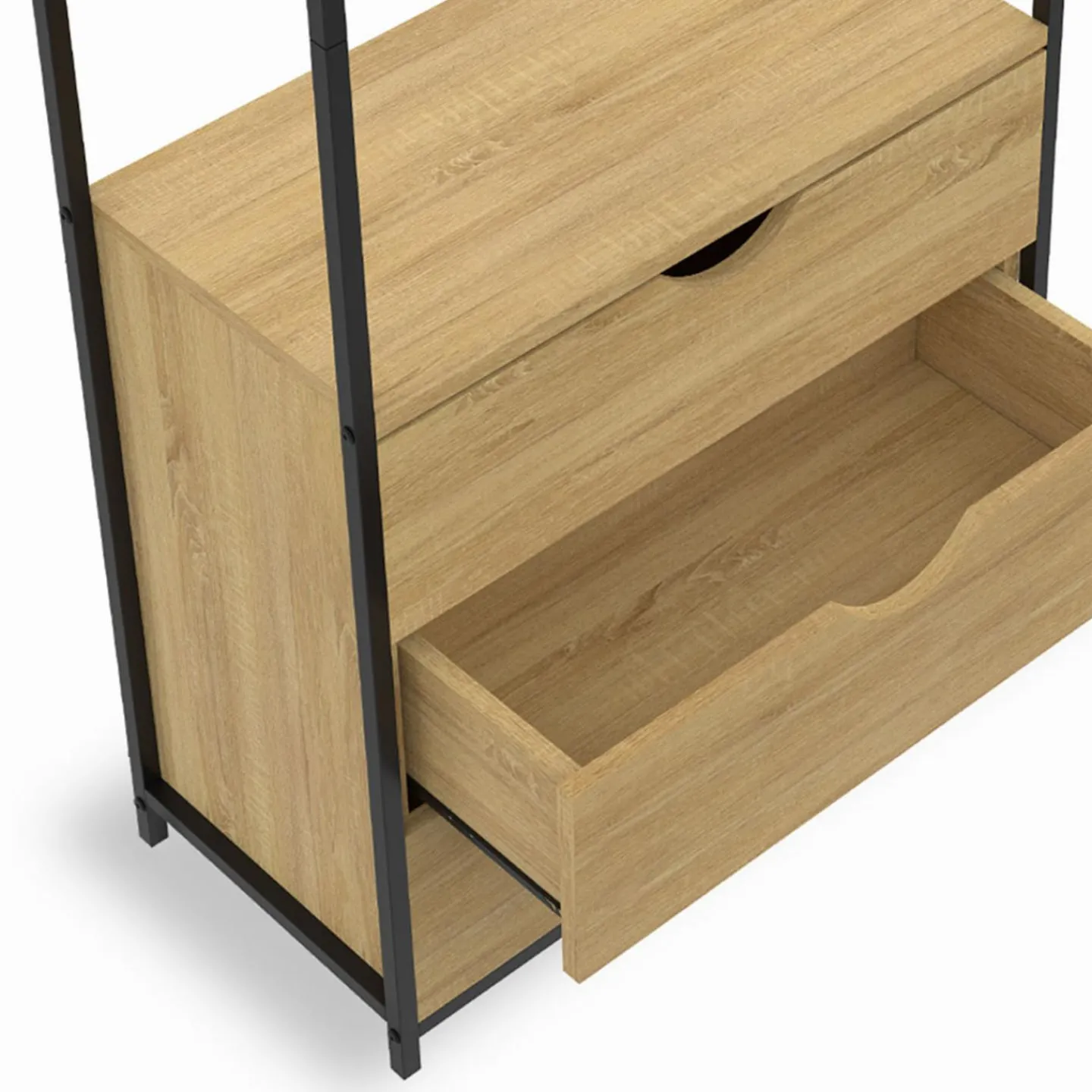 Bibliothèque industrielle 4 niveaux 3 tiroirs*IDMarket New