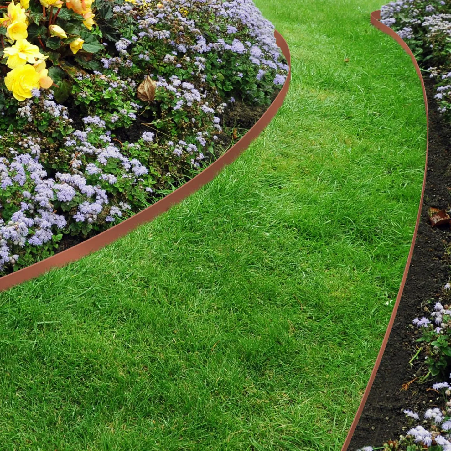 Bordure de jardin flexible marron terracotta à planter*IDMarket Clearance