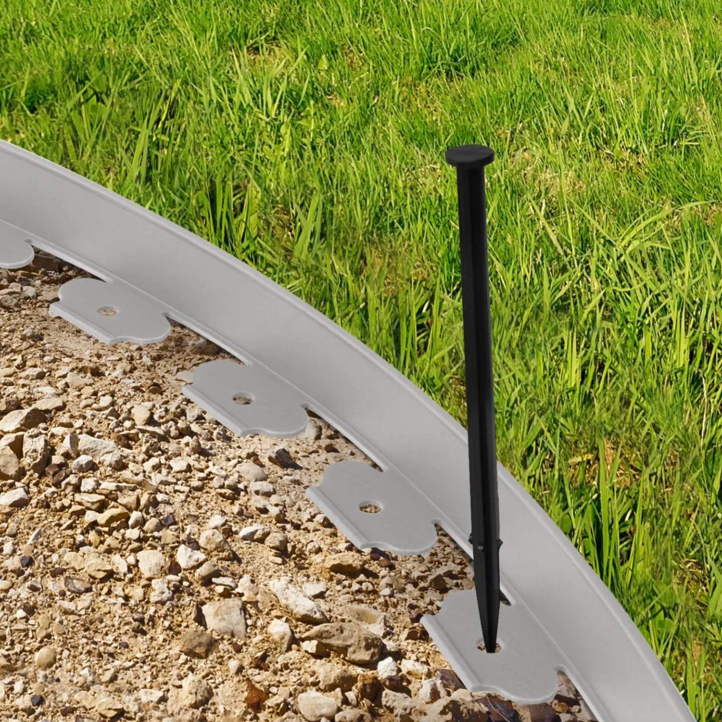 Bordure de jardin flexible grise*IDMarket New