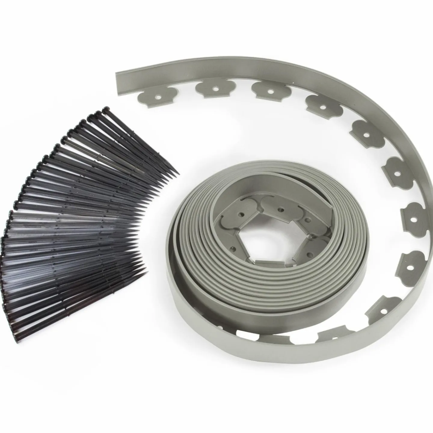 Bordure de jardin flexible grise*IDMarket New