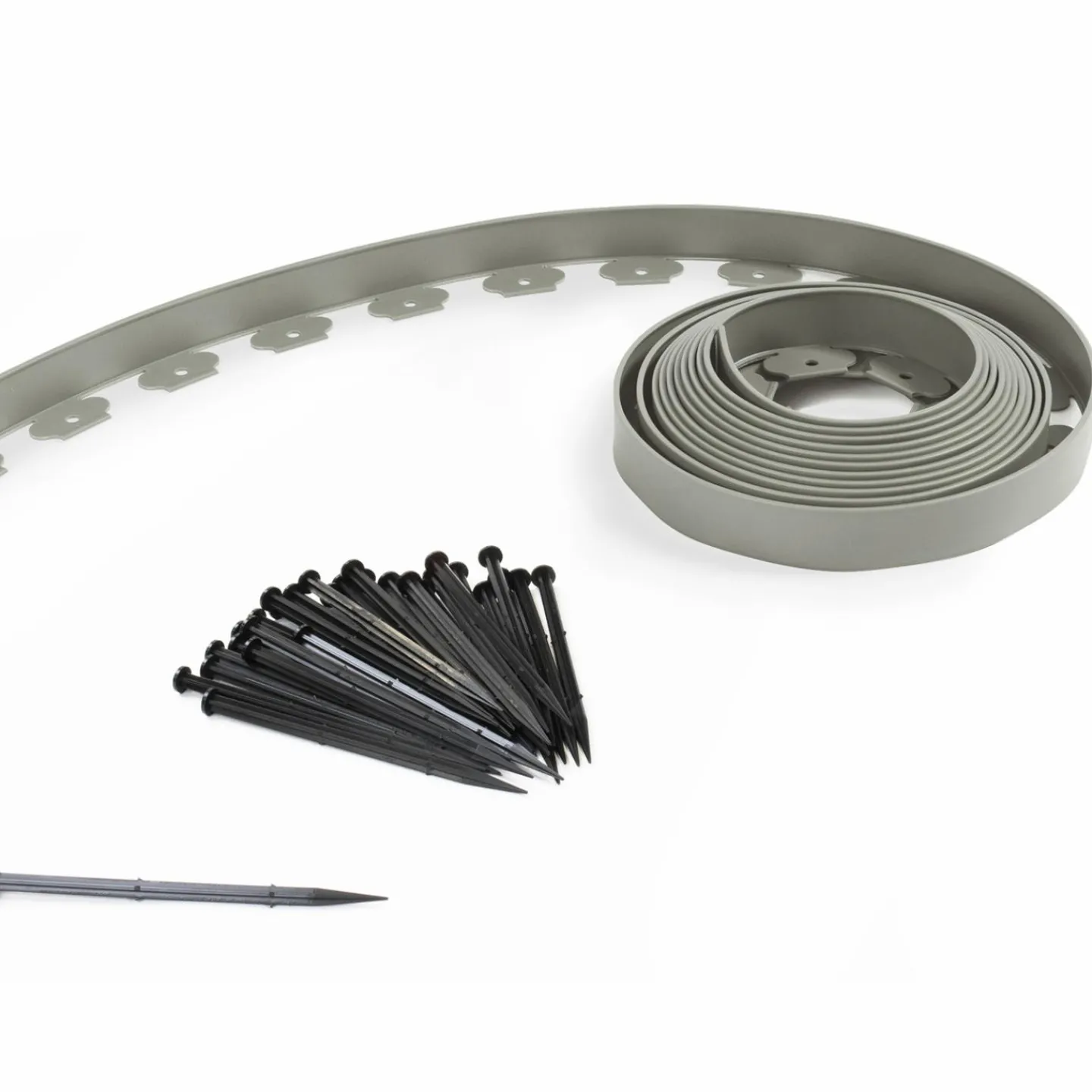 Bordure de jardin flexible grise*IDMarket New