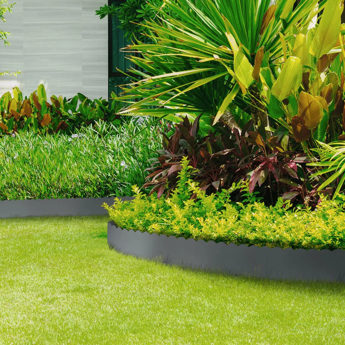 Bordures de jardin en acier gris anthracite*IDMarket Outlet