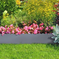 Bordures de jardin en acier gris anthracite*IDMarket Outlet