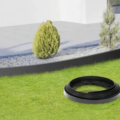 Bordures de jardin flexibles gris anthracite 8mx12cm*IDMarket New