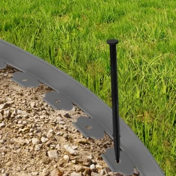 Bordures de jardin flexibles gris anthracite 8mx12cm*IDMarket New