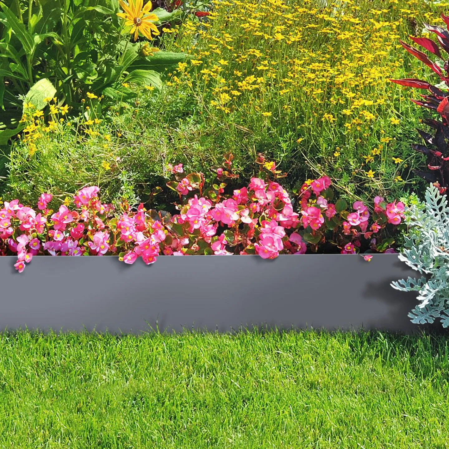 Bordures gris anthracite pour jardin*IDMarket Clearance