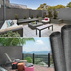 Brise vue 1,2 m x 10 m gris anthracite occultant 300 g m²*IDMarket Sale