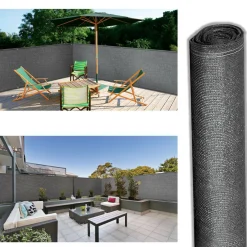 Brise vue 1,2 m x 10 m gris anthracite occultant 300 g m²*IDMarket Sale