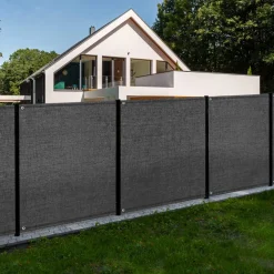 Brise vue 1,5 m x 10 m gris occultant 150 gr/m²*IDMarket Discount