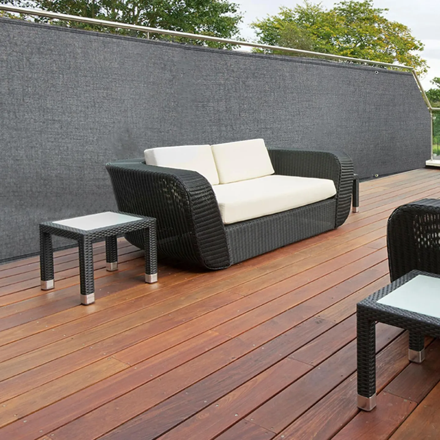 Brise vue 1,5 m x 10 m gris occultant 150 gr/m²*IDMarket Discount