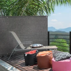 Brise vue 1,5 m x 10 m gris occultant 150 gr/m²*IDMarket Discount