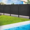 Brise vue 1,8 m x 10 m noir occultant 220 gr/m²*IDMarket Online