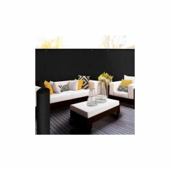 Brise vue 1,8 m x 10 m noir occultant 220 gr/m²*IDMarket Online