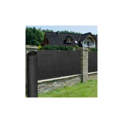 Brise vue 1,8 m x 10 m noir occultant 220 gr/m²*IDMarket Online