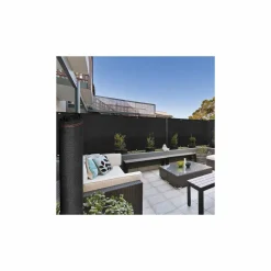 Brise vue 1,8 m x 10 m noir occultant 220 gr/m²*IDMarket Online