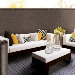 Brise vue 1,5 m x 10m taupe occultant 220 g m²*IDMarket