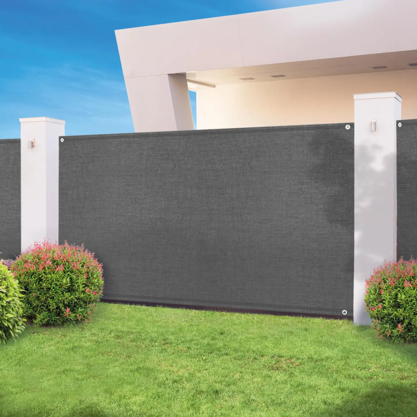 Brise vue gris 1,8 m x 10 m occultant 300 g m²*IDMarket Outlet