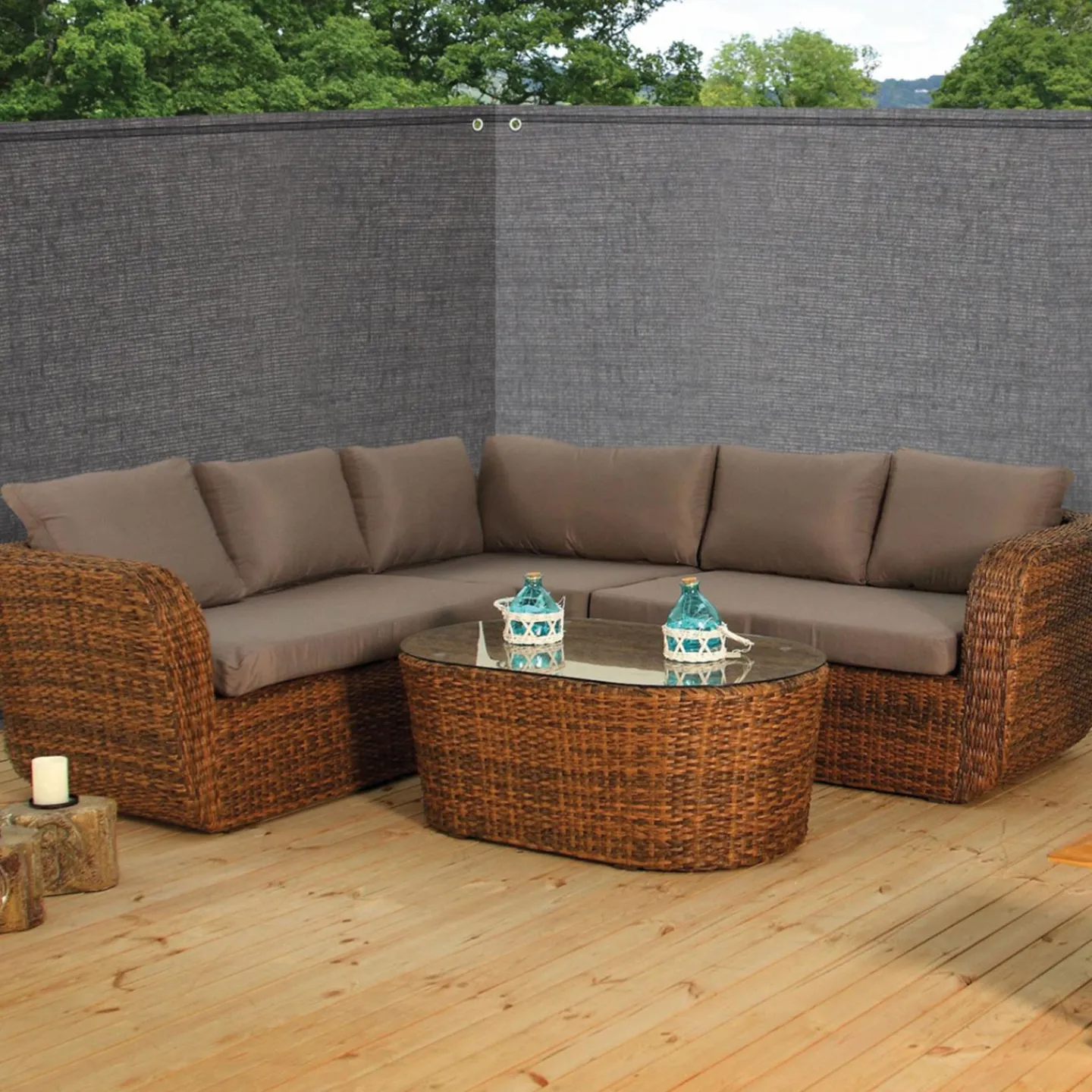 Brise vue gris 1,8 m x 10 m occultant 400 gr/m²*IDMarket Online