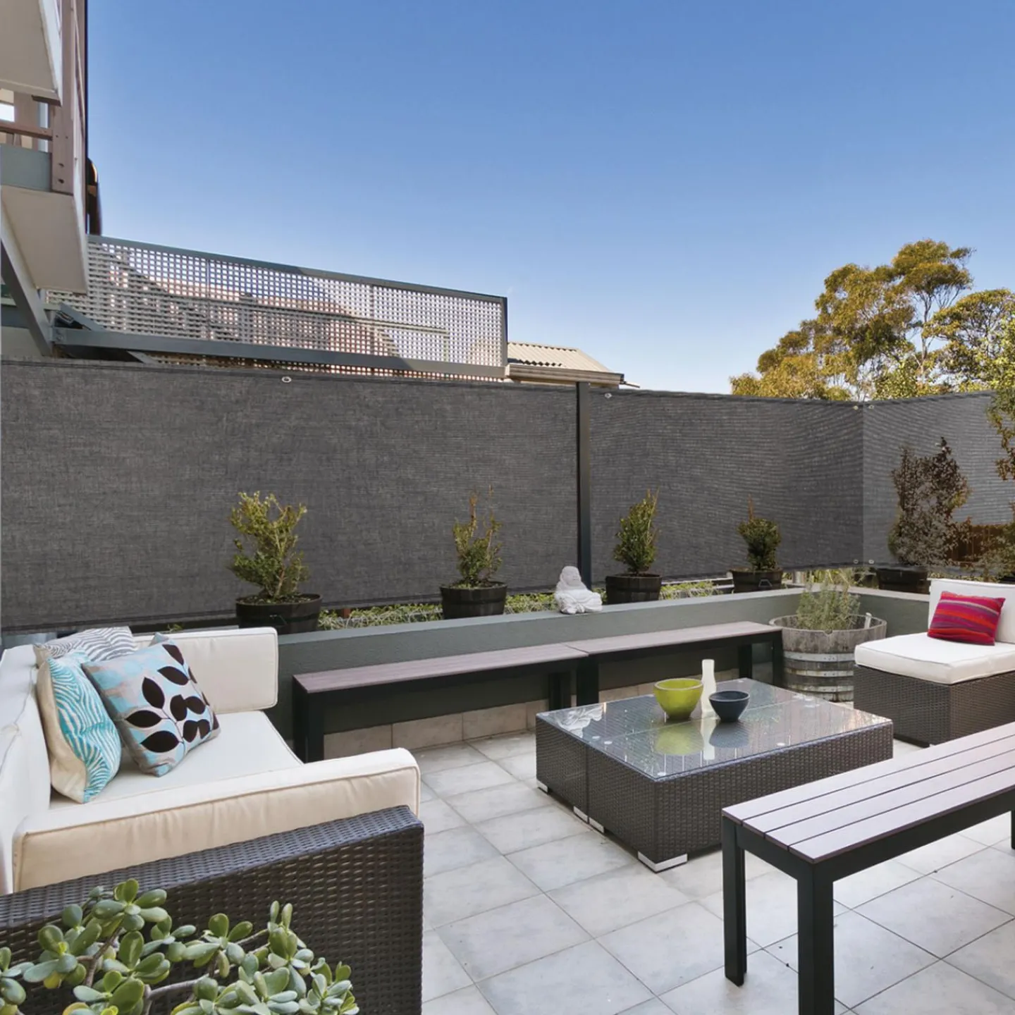 Brise vue gris 1,8 m x 10 m occultant 400 gr/m²*IDMarket Online