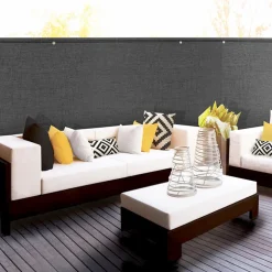 Brise vue gris 1,8 m x 10 m occultant 400 gr/m²*IDMarket Online