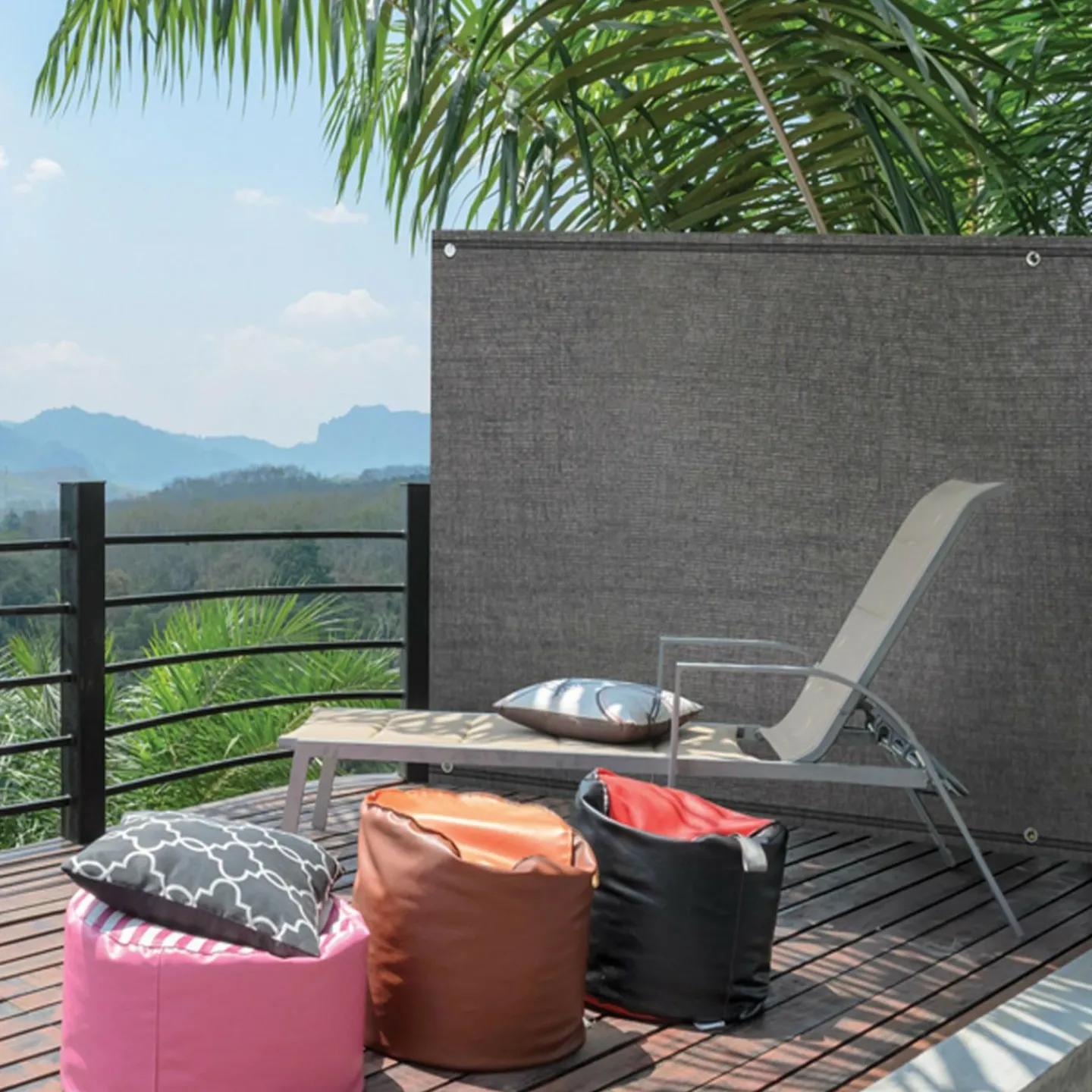 Brise vue gris 1,2m x 10m occultant 220g m²*IDMarket Clearance