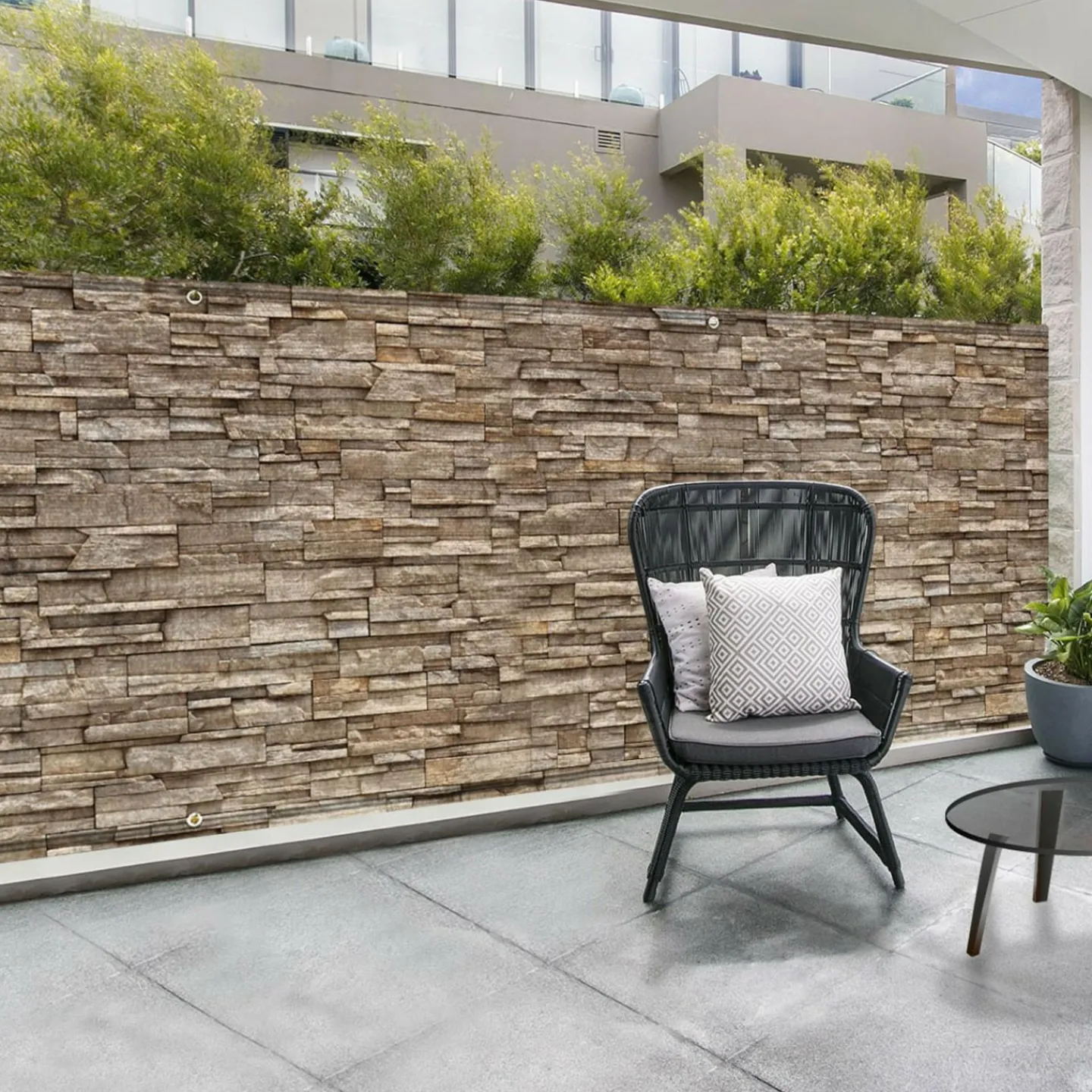 Brise vue imitation pierre 1,8x10 m*IDMarket Hot