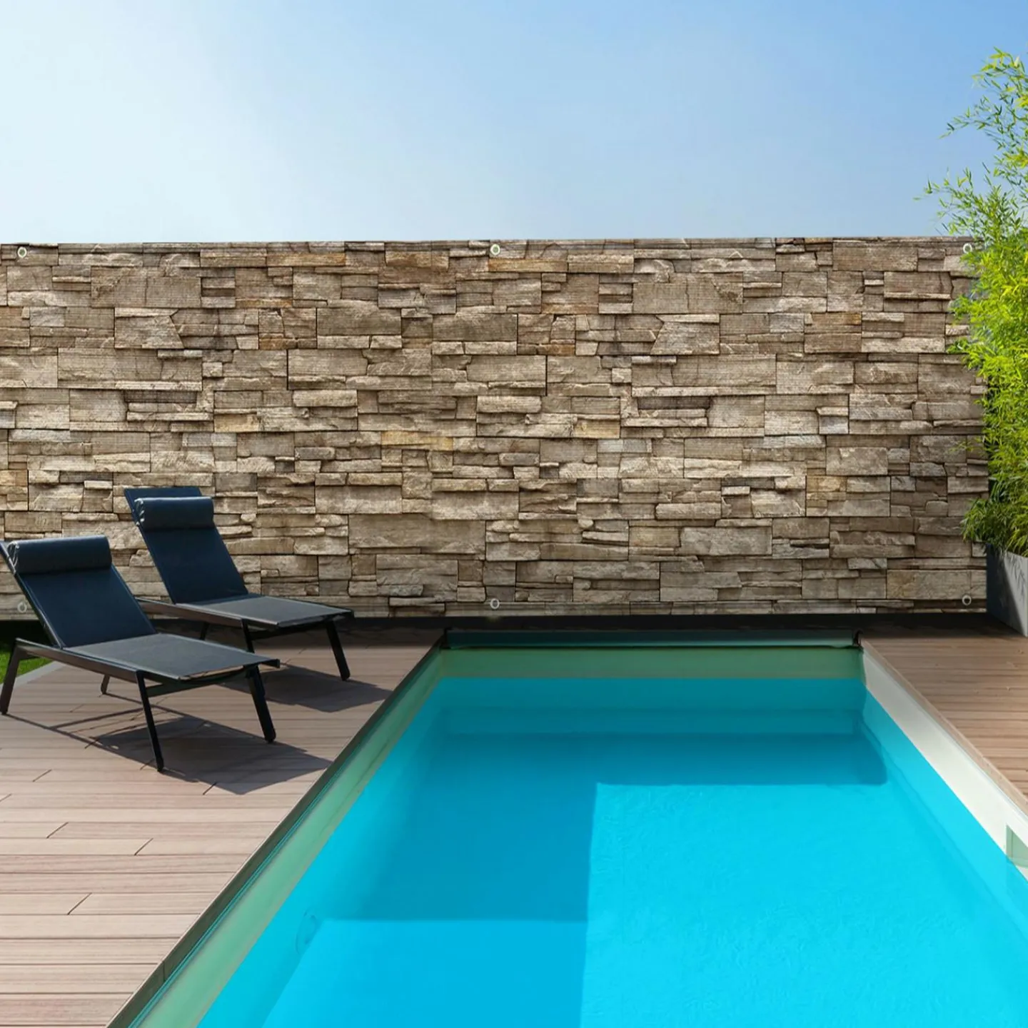 Brise vue imitation pierre 1,8x10 m*IDMarket Hot