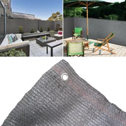 Brise vue 1m x 10 m gris anthracite occultant 90 g m²*IDMarket Sale