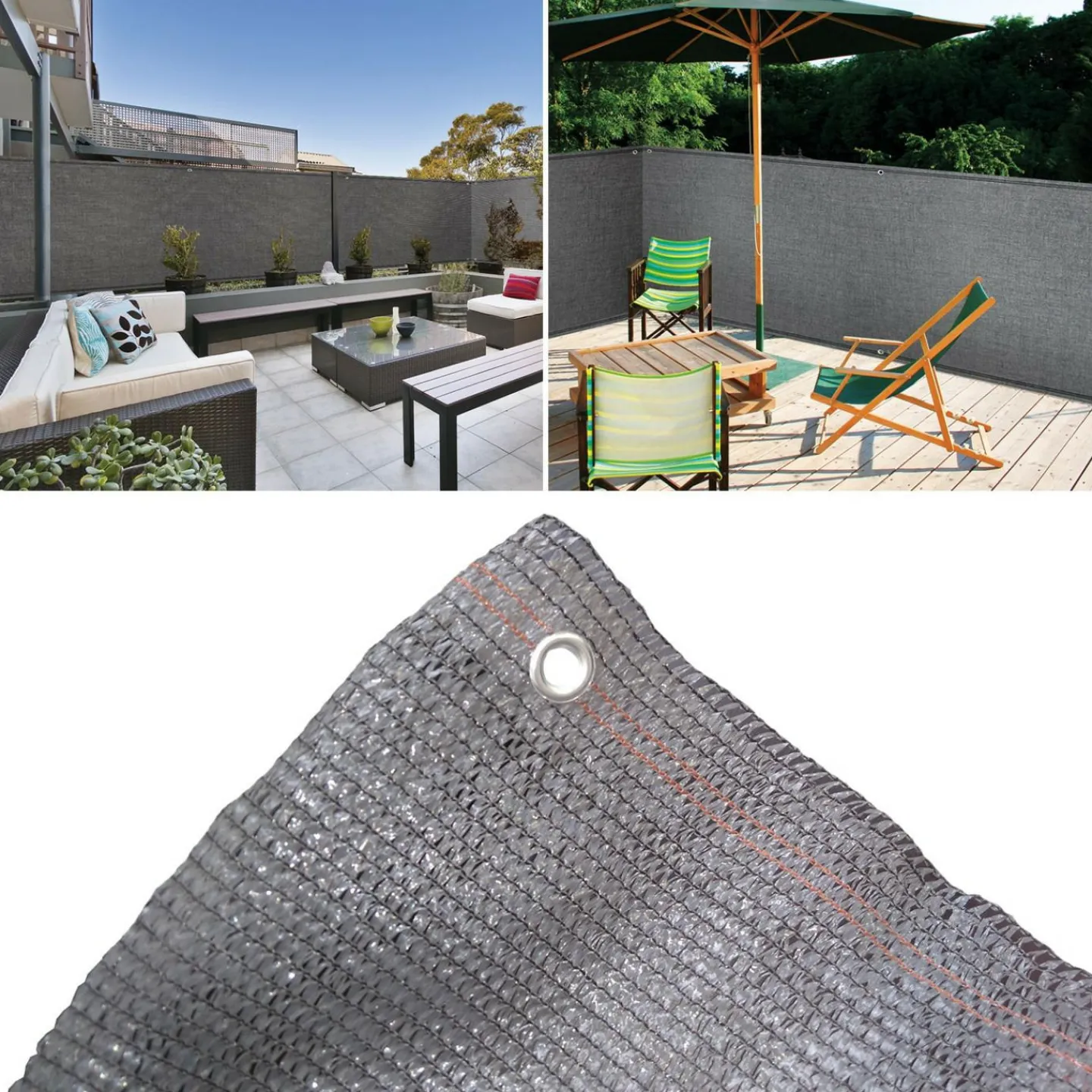 Brise vue 1m x 10 m gris anthracite occultant 90 g m²*IDMarket Sale
