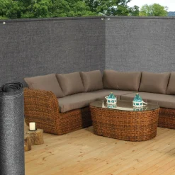 Brise vue 1,5m x 10m gris occultant 90g m²*IDMarket Online