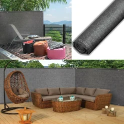 Brise vue 2m x 10m gris occultant 220g m²*IDMarket Online