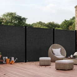 Brise vue noir 1,8 m x 10 m occultant et résistant 400 g/m²*IDMarket Online