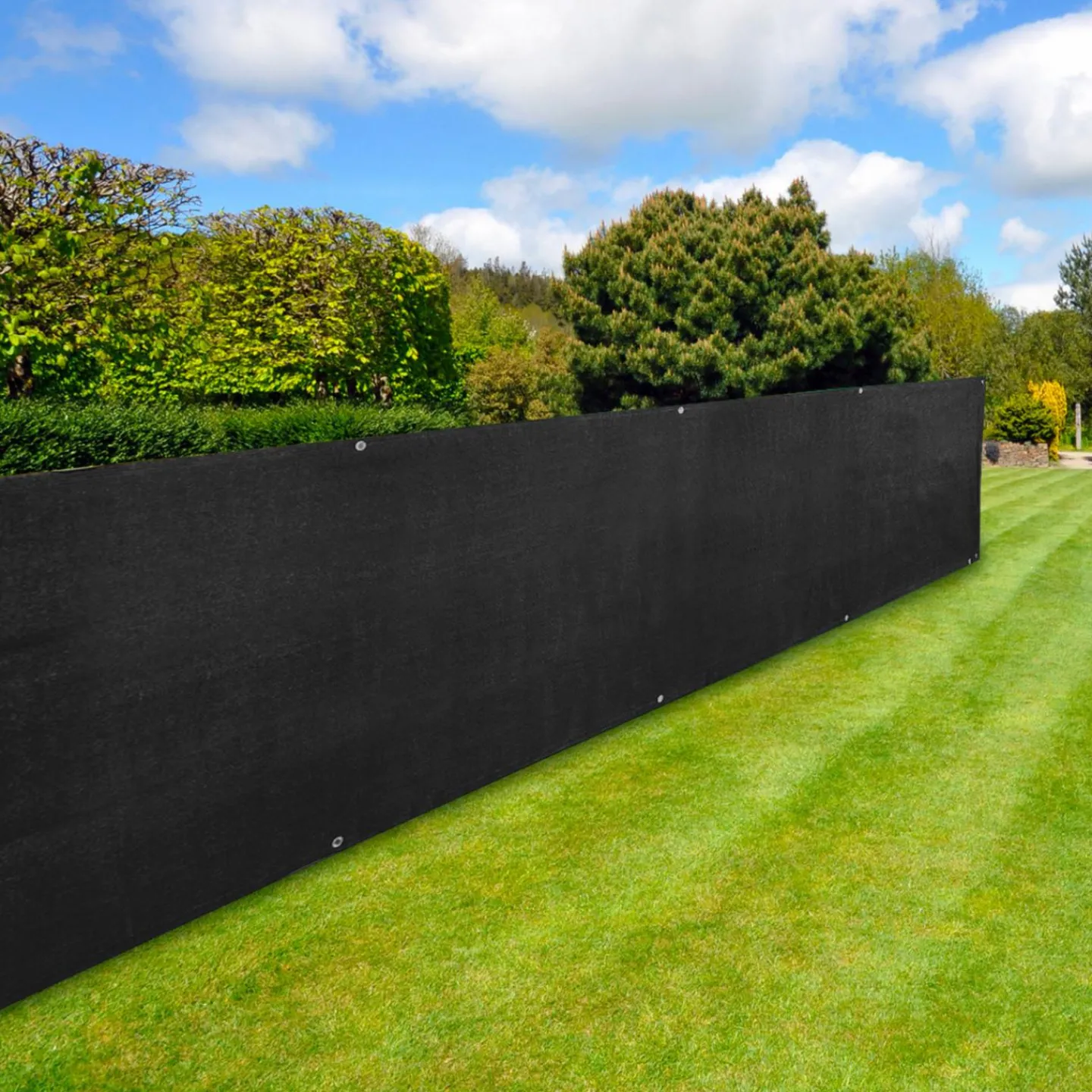 Brise vue noir 1,8 m x 10 m occultant et résistant 400 g/m²*IDMarket Online