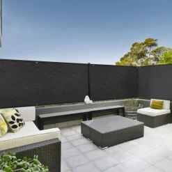 Brise vue noir 1,8 m x 10 m occultant et résistant 400 g/m²*IDMarket Online