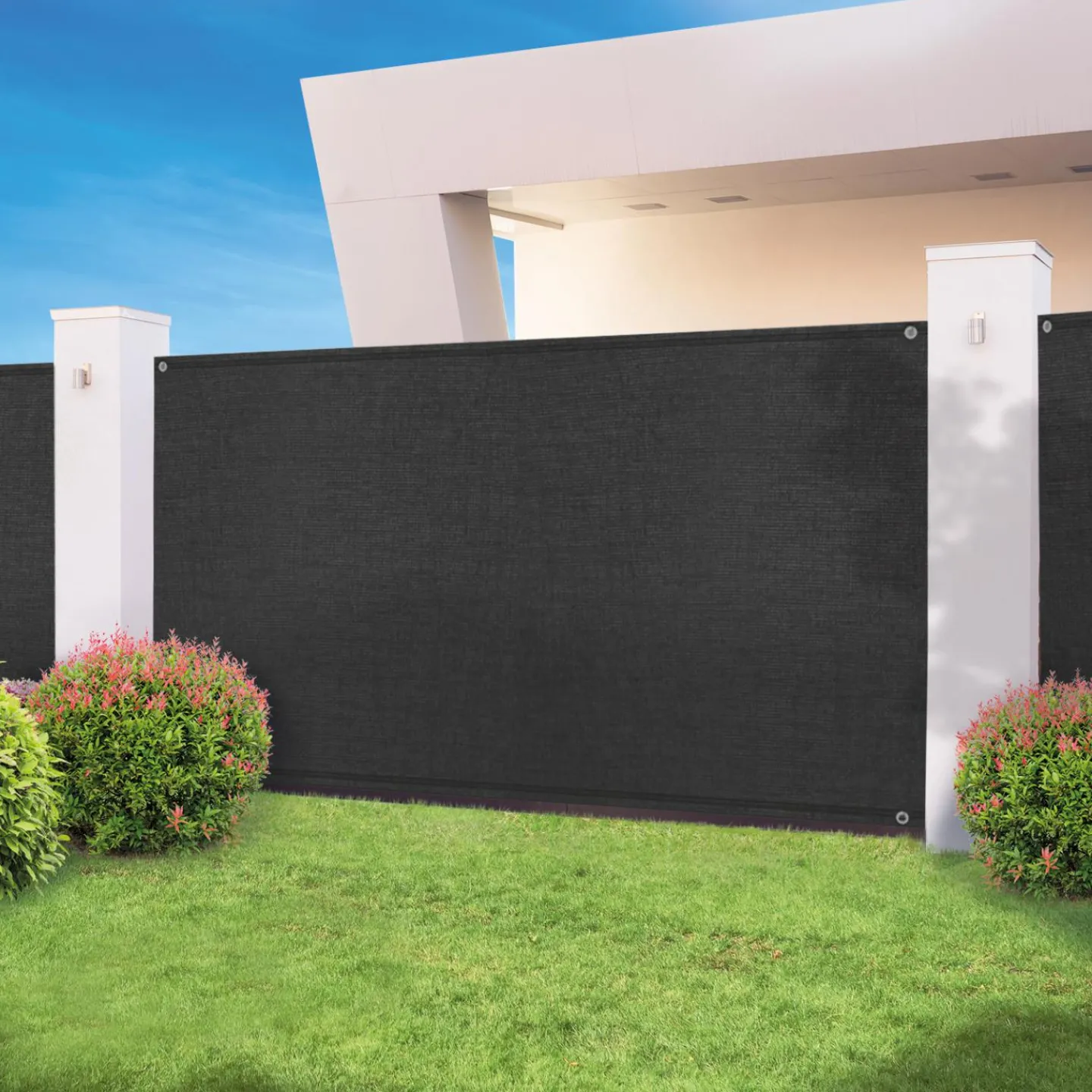 Brise vue noir 2 m x 10 m occultant 300 gr/m²*IDMarket Online