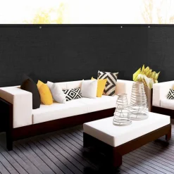 Brise vue noir 2 m x 10 m occultant 300 gr/m²*IDMarket Online
