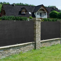 Brise vue noir 2 m x 10 m occultant 300 gr/m²*IDMarket Online