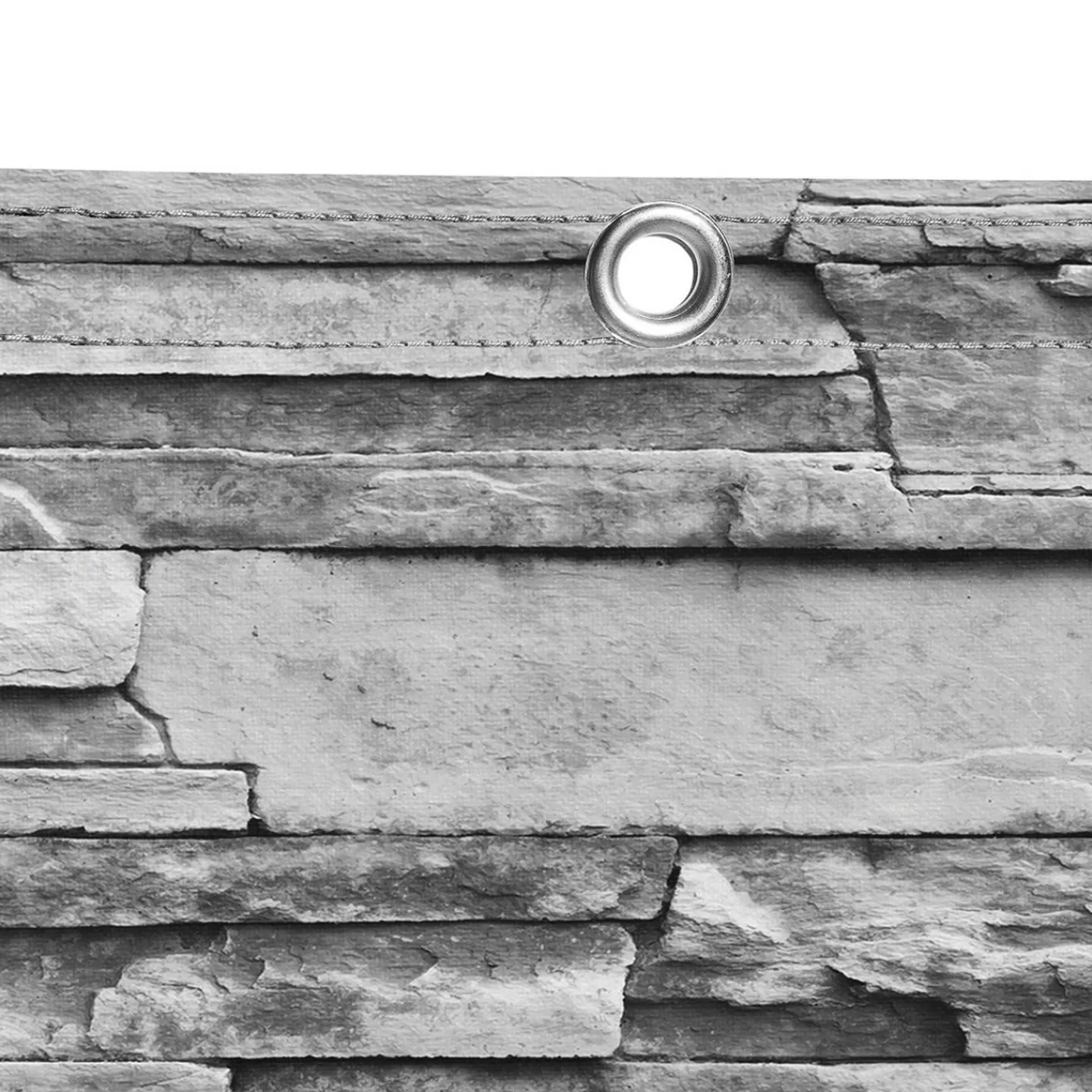 Brise vue occultant gris a motif de pierre 1,8 x 10 M*IDMarket Discount