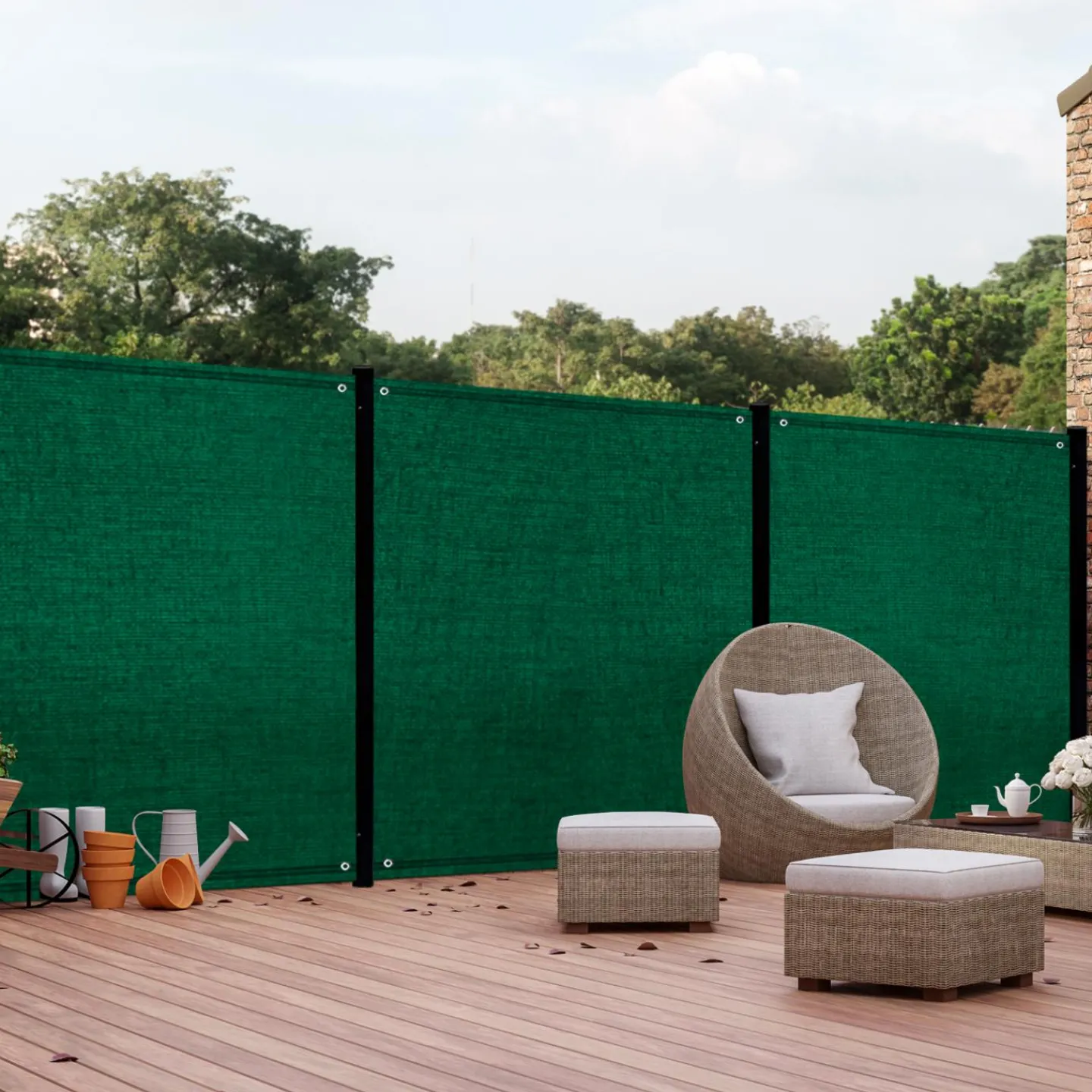 Brise vue vert 1,8 m x 10 m occultant 400 gr/m²*IDMarket Outlet