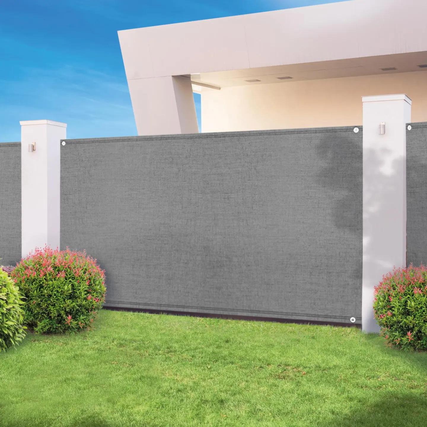 Brise-vue gris clair 1,5 m x 10 m occultant 300 g/m²*IDMarket Best