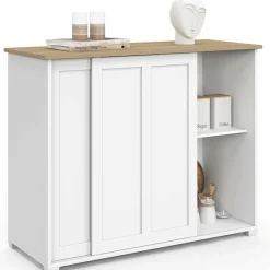 Buffet 100 cm 2 portes coulissantes blanc*IDMarket Hot