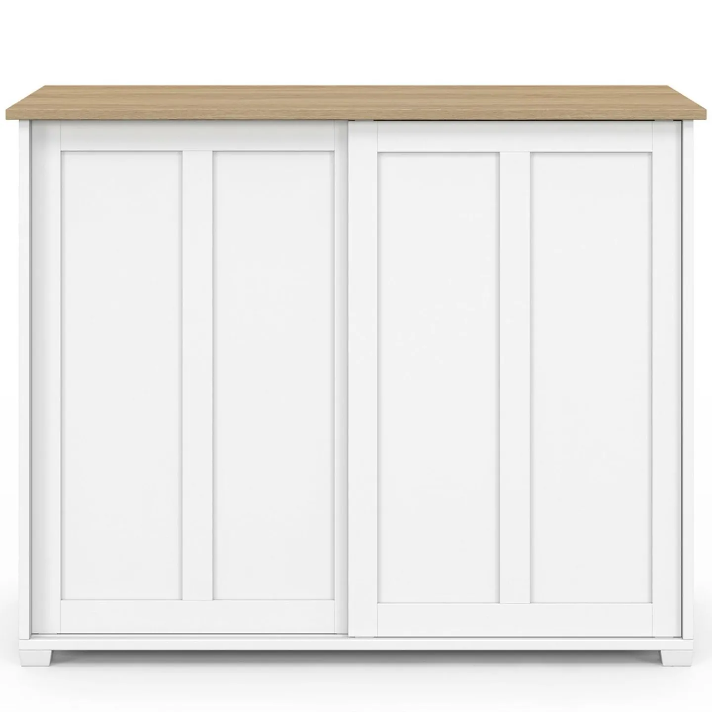 Buffet 100 cm 2 portes coulissantes blanc*IDMarket Hot