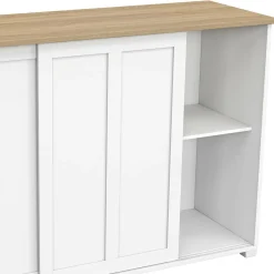 Buffet 100 cm 2 portes coulissantes blanc*IDMarket Hot