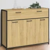 Buffet 100 cm 3 portes et 1 tiroir design industriel*IDMarket Outlet
