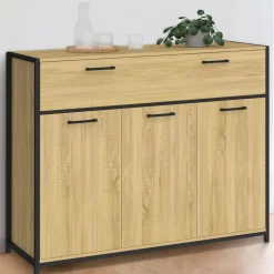 Buffet 100 cm 3 portes et 1 tiroir design industriel*IDMarket Outlet