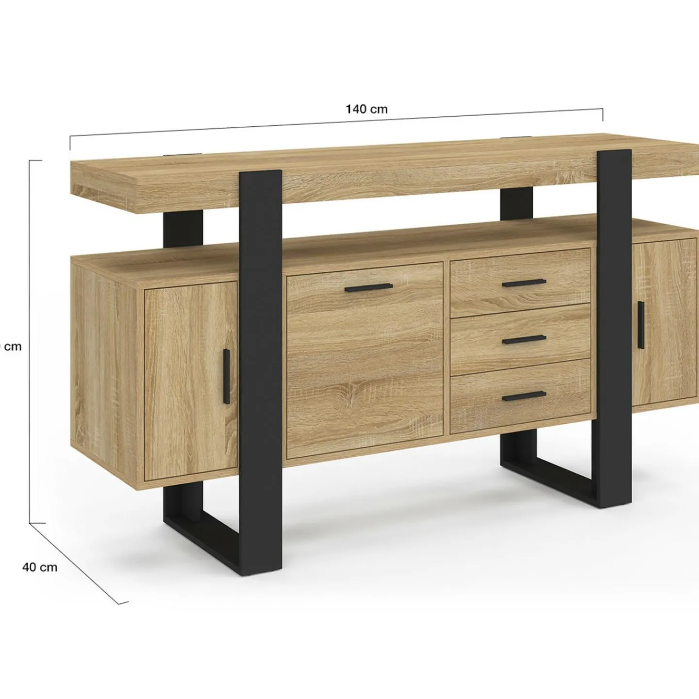 Buffet 140 cm bois et nois*IDMarket Best