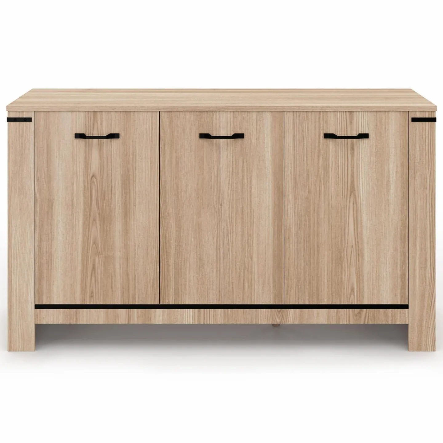 Buffet 3 portes 140 cm en bois clair*IDMarket New