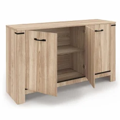 Buffet 3 portes 140 cm en bois clair*IDMarket New
