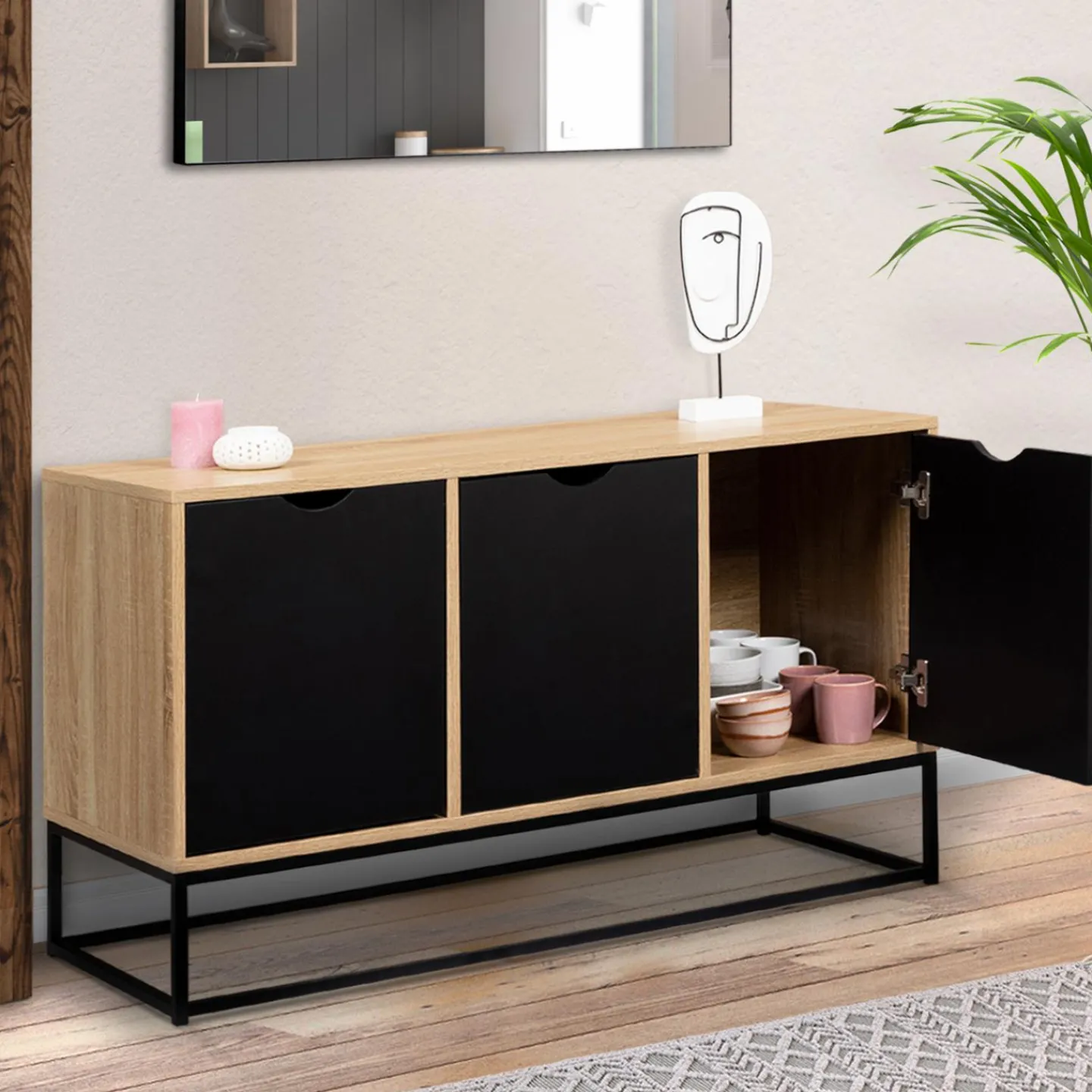 Buffet bas 3 portes industriel*IDMarket Hot